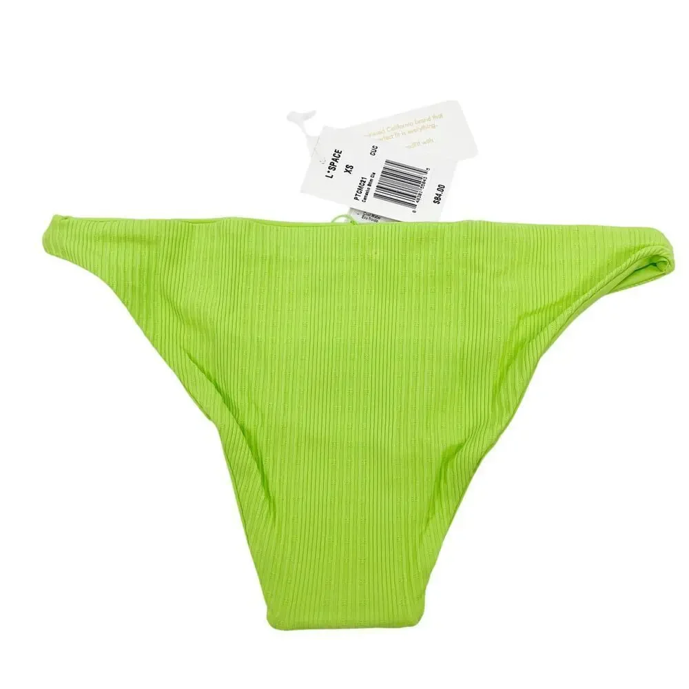 L*Space The Camacho Low RIse Bikini Bottoms Cucumber Green Size XS NEW with Tags